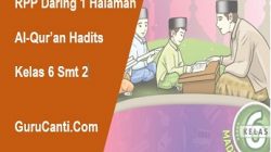 RPP Daring 1 Halaman Al-Qur’an Hadits Kelas 6 Smt 2